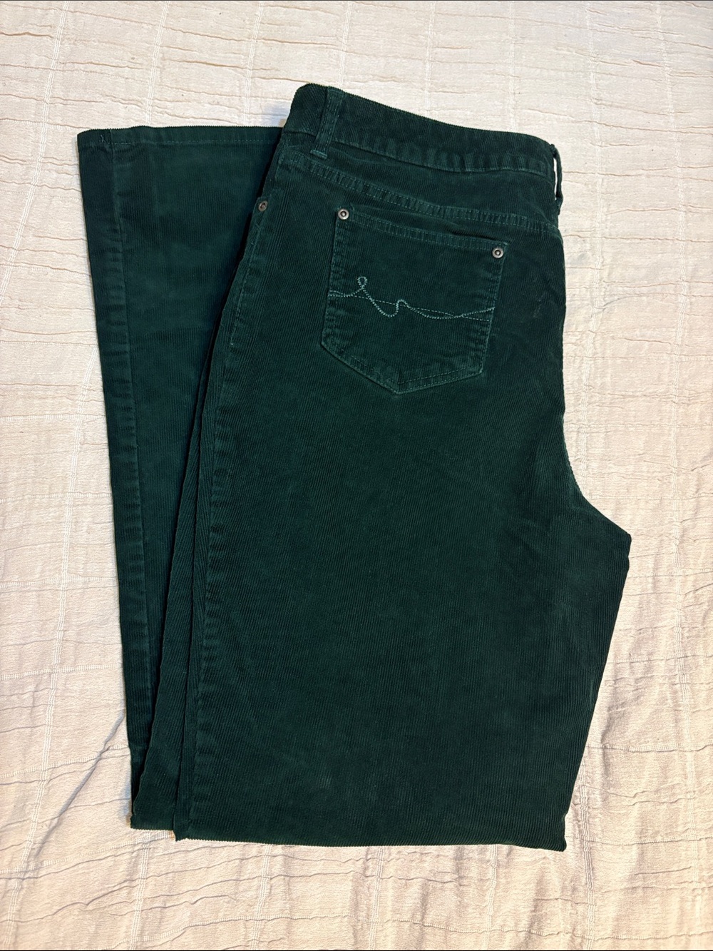 Women’s St. John's Bay Dark Green Bootcut Corduroy Pants